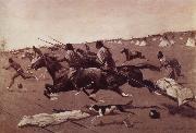 Frederick Remington Oil undated Geronimo Fleeing from camp Norge oil painting reproduction